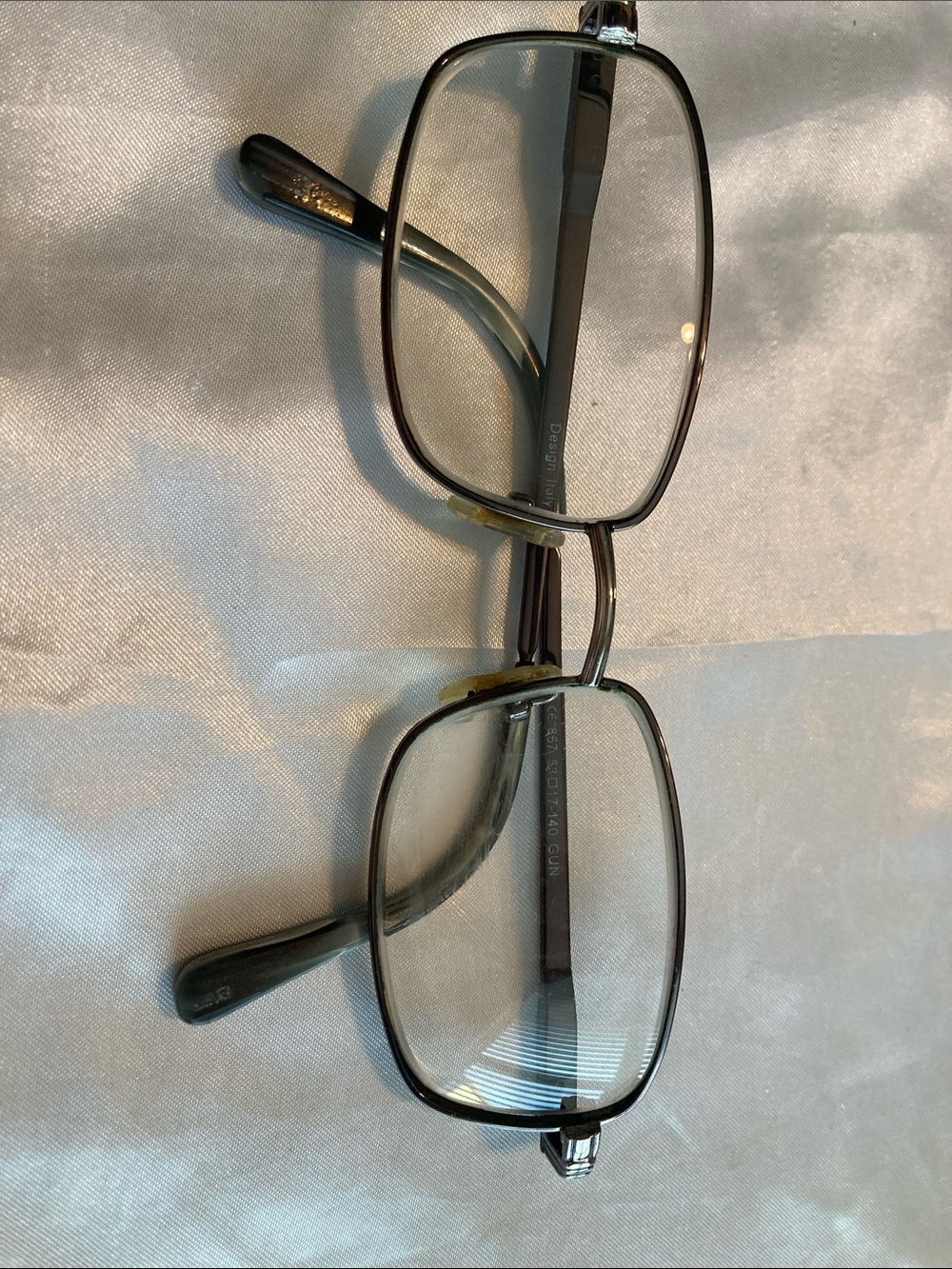 Men's Italy Rectangular Metal Glasses - Black Frame